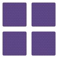 thumbnail image 1 of Floral Coaster Set of 4, Ornamental Flowers Composition of Geometric Shapes Repetition Print, Square Hardboard Gloss Coasters, Standard Size, Purple Blue Violet, by Ambesonne, 1 of 2