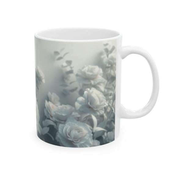 Floral Coffee Mug Roses Garden, Gift Flower Lover.