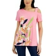 thumbnail image 1 of Floral Cold-Shoulder Top Pink Gemstone Combo XXL, 1 of 1