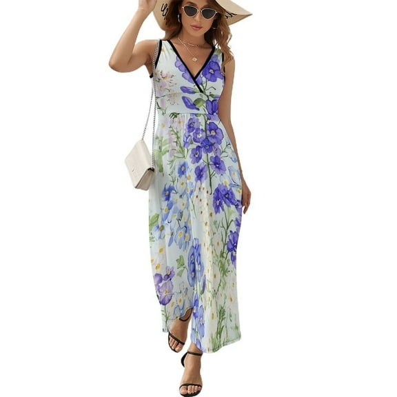 Floral Colorful Flower Art Sleeveless Dress Women's Summer Suit Dresses for Women 2025 Luxury Party Dress