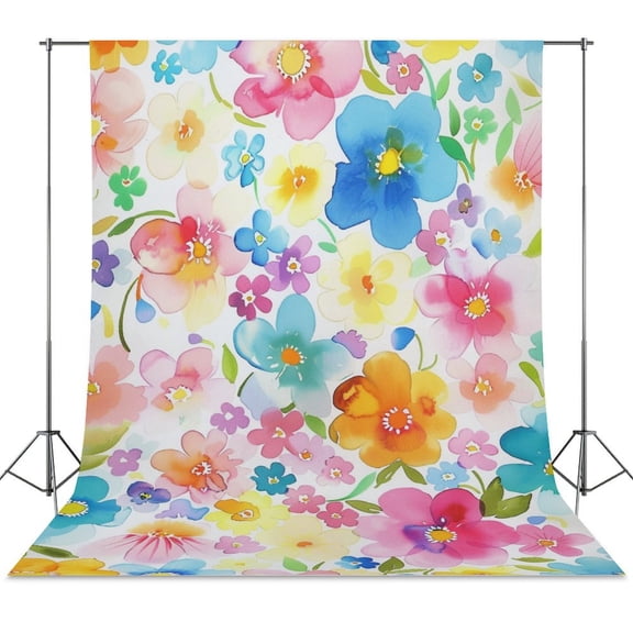 Floral Colorful Flower Backdrop Background for Photography Photo Booth Backdrop for Photoshoot Background Screen Video Recording Parties Curtain