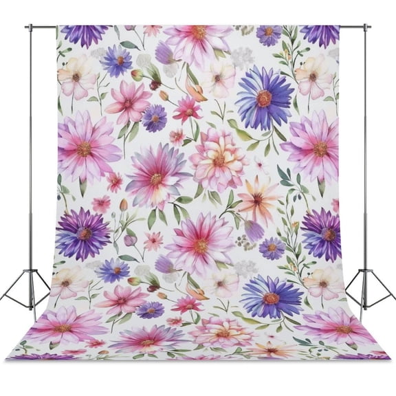 Floral Colorful Flower Backdrop Background for Photography Photo Booth Backdrop for Photoshoot Background Screen Video Recording Parties Curtain
