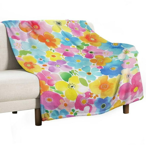 Floral Colorful Flower Blanket for Bed Throw Blanket for Women, Men And Kids Super Soft Plush Blanket Throw, Print Blanket, Blanket for Kids