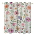 thumbnail image 1 of Floral Colorful Flower Curtains Watercolor Theme Window Curtains Grommet Blackout Drapes for Living Room Bedroom, 1 of 5