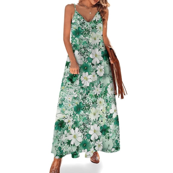Floral Colorful Flower Design Sleeveless Dress Woman Fashion Long Dresses Women's Summer Suit Dress 2025