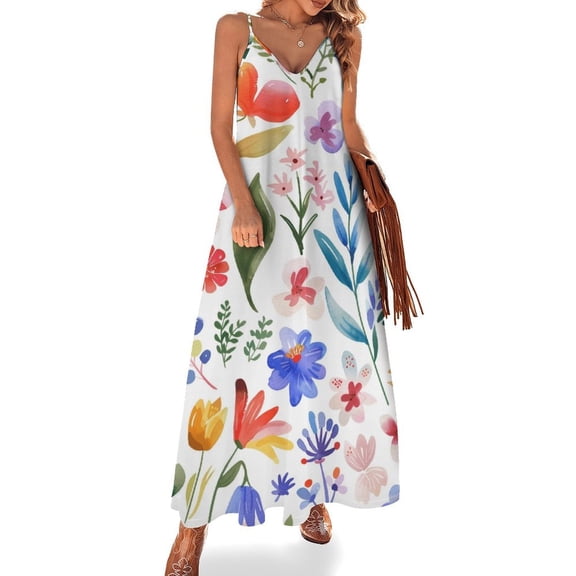 Floral Colorful Flower Fine Art Sleeveless Dress Summer Dress Woman 2025