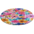 thumbnail image 1 of Floral Colorful Flower Floral Medallion Round Rug - Small Round Area Rug, Soft Non-Slip Machine Washable Bedroom Mat Indoor Accent Entry Carpet for Office Desk Dorm Hallway, 1 of 6