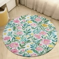 thumbnail image 1 of Floral Colorful Flower Floral Medallion Round Rug - Small Round Area Rug, Soft Non-Slip Machine Washable Bedroom Mat Indoor Accent Entry Carpet for Office Desk Dorm Hallway, 1 of 6