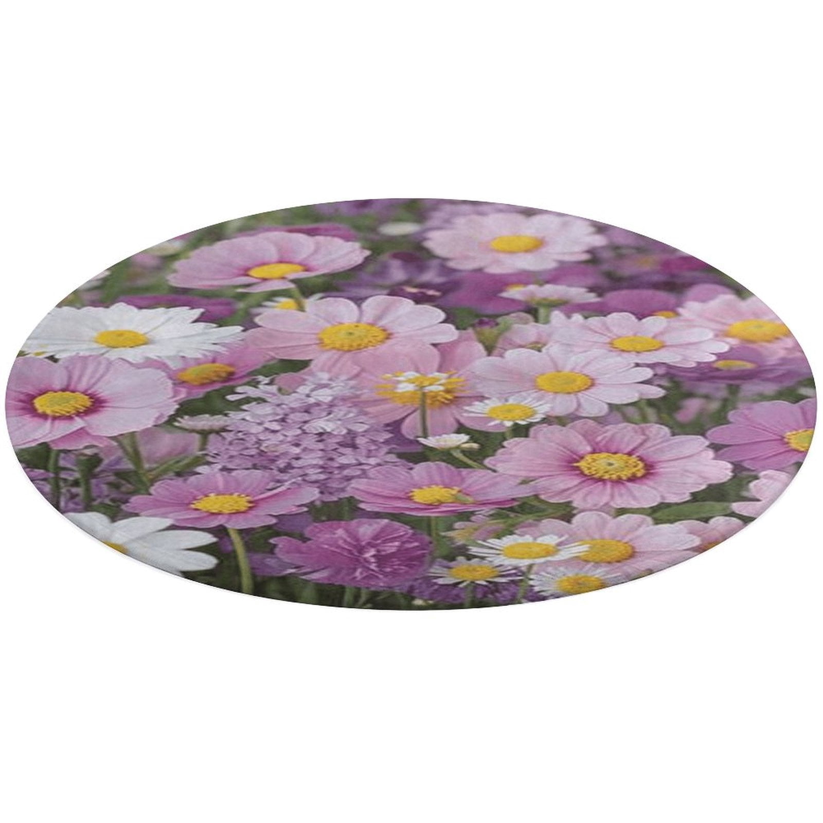 Floral Colorful Flower Floral Medallion Round Rug - Small Round Area ...