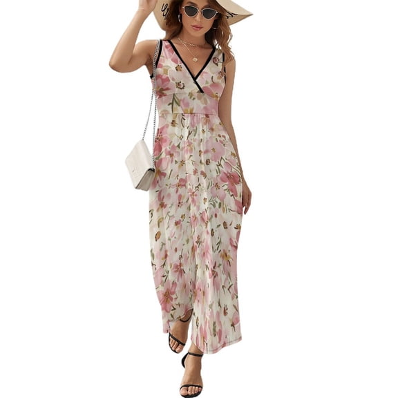 Floral Colorful Flower King Size Sleeveless Dress Dresses Summer Women Dresses Clothing Woman Dresses Dress