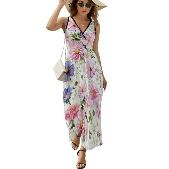 Floral Colorful Flower Pattern Design Sleeveless Dress Summer Clothes for Women Women's Clothing 2025
