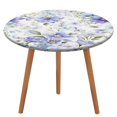 thumbnail image 1 of Floral Colorful Flower Round Fitted Tablecloth with Flannel Backing Elastic Table Cloth Waterproof Oil-Proof Plastic Table Cover Table Up 40"-54" Diameter), 1 of 5
