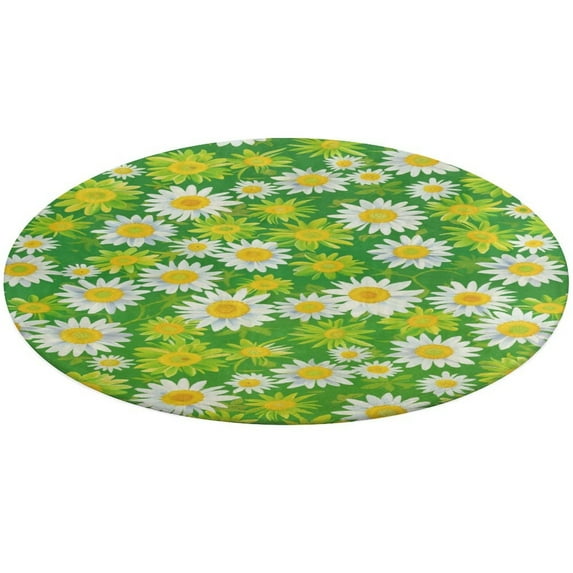 Floral Colorful Flower Round Rugs -Washable Non-Slip Small Round Area Rug Throw Soft Circle Rugs for Bedroom, Modern Print Indoor Carpet for Entryway Sofa Living Room