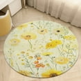 thumbnail image 1 of Floral Colorful Flower Round Small Area Rug, Print Non Slip Washable Floor Mat, Soft Throw Rug for Living Room, Powder Room Entryway, Bathroom, Bedside, 1 of 6