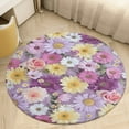 thumbnail image 1 of Floral Colorful Flower Round Small Area Rug, Print Non Slip Washable Floor Mat, Soft Throw Rug for Living Room, Powder Room Entryway, Bathroom, Bedside, 1 of 6