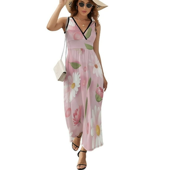 Floral Colorful Flower Sleeveless Dress Female Clothing Dress Women Summer 2025 Dress