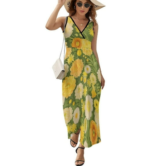 Floral Colorful Flower Sleeveless Dress Female Clothing Dress Women Summer 2025 Dress
