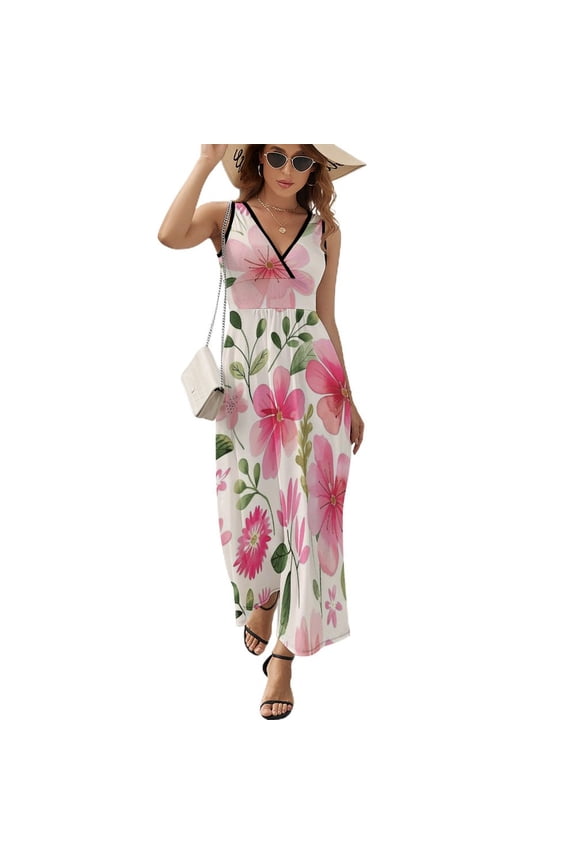 Floral Colorful Flower Sleeveless Dress Female Clothing Dress Women Summer 2025 Dress