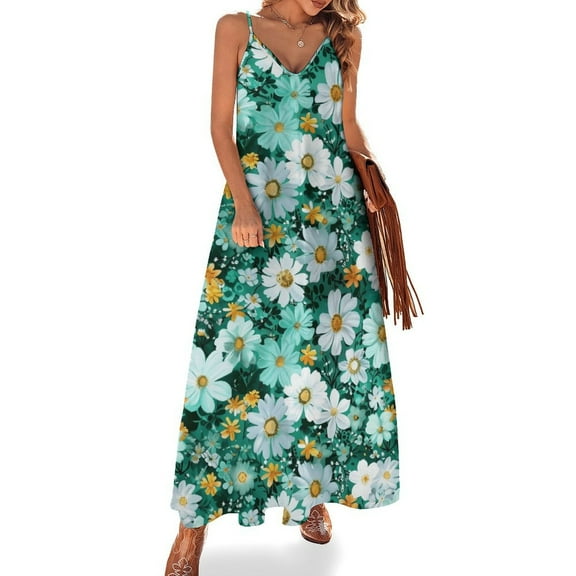 Floral Colorful Flower Sleeveless Dress Women's Luxury Party Dress Birthday Dresses for Women