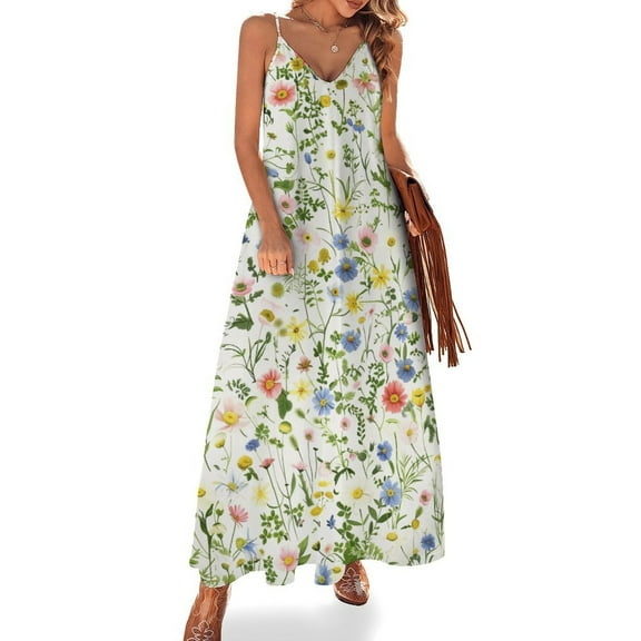 Floral Colorful Flower Sleeveless Dress Women's Luxury Party Dress Birthday Dresses for Women