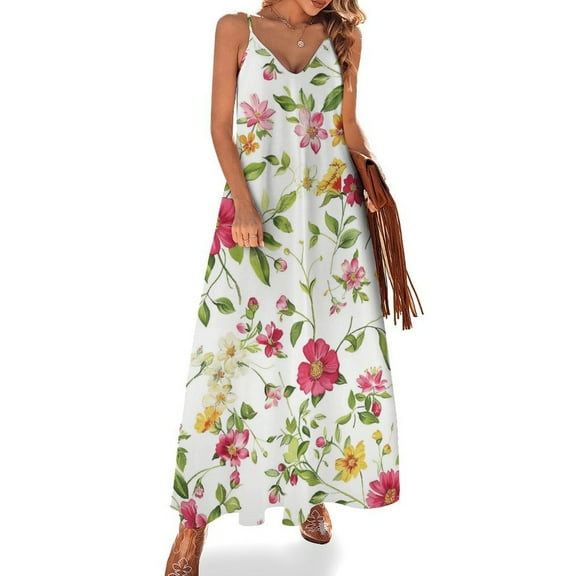 Floral Colorful Flower Sleeveless Dress Women's Luxury Party Dress Birthday Dresses for Women