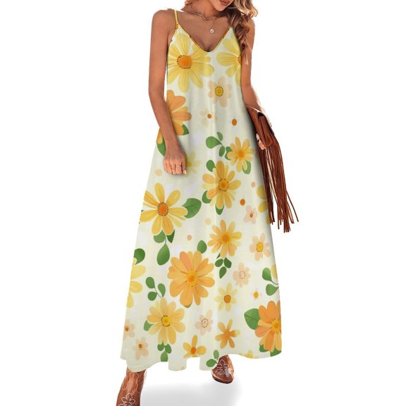 Floral Colorful Flower Sleeveless Dress Women's Luxury Party Dress Birthday Dresses for Women