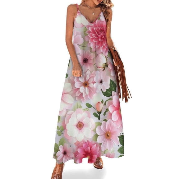 Floral Colorful Flower Sleeveless Dress for Women Clothing Female Women's Summer Skirt