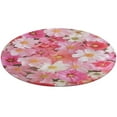thumbnail image 1 of Floral Colorful Flower Soft Bedroom Round Area Rug, Washable Cute Nursery Circle Throw Mat, Non-Slip Contemporary Small Low Pile Floor Carpet for Dorm Bedside, 1 of 6