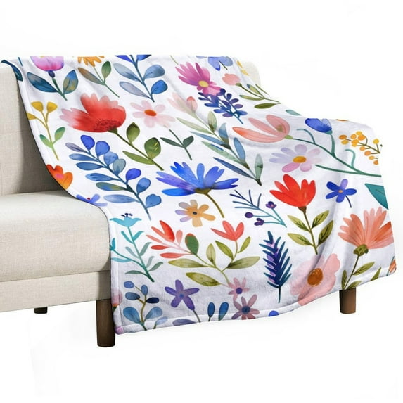 Floral Colorful Flower Throw Blanket for Women, Men & Kids - Super Soft Plush Blanket Throw Fleece Blanket Animal Blanket