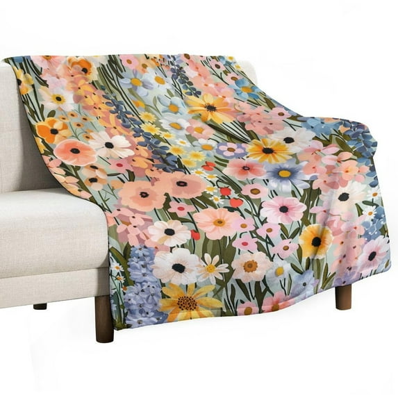 Floral Colorful Flower Throw Blanket for Women, Men & Kids - Super Soft Plush Blanket Throw Fleece Blanket Animal Blanket