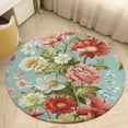 thumbnail image 1 of Floral Colorful Flower Washable Round Rug -Circle Area Rugs for Nursery Bedroom, Vintage Non Slip Non Shedding Low Pile Carpet for Living Room Coffee Table Entryway, 1 of 6