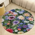 thumbnail image 1 of Floral Colorful Flower Washable Round Rug -Circle Area Rugs for Nursery Bedroom, Vintage Non Slip Non Shedding Low Pile Carpet for Living Room Coffee Table Entryway, 1 of 6
