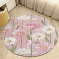 thumbnail image 1 of Floral Colorful Flower Washable Round Rug -Circle Area Rugs for Nursery Bedroom, Vintage Non Slip Non Shedding Low Pile Carpet for Living Room Coffee Table Entryway, 1 of 6