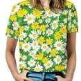 thumbnail image 1 of Floral Colorful Flower Women's T-Shirt Short Sleeve T Shirts Tops Tee Ladies Loose T, 1 of 6