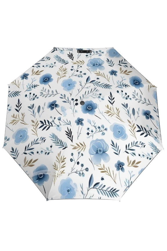 Floral Colorful Flowers Umbrella for Rain - Portable, Double Layer Automatic Folding Umbrella UV Protection for Rain Car Travel Outdoor Men Women