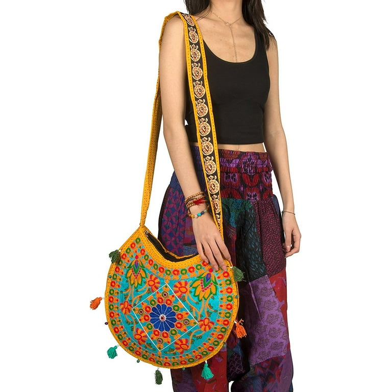 Tribe Azure Fair Trade Hippie Sling Handmade Crossbody Bag Boho