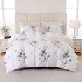 thumbnail image 1 of Floral Comforter 100% Cotton Comforter with Blush Blue Floral 3 Pieces Vintage Botanical Bedding Sets Soft and Lightweight Comforter Set for All Seasons, 1 of 6