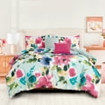 thumbnail image 1 of Floral Comforter Set Twin/Twin XL Size - ESCA Savana 5-Pieces Pink Slub Bedding Set, 1 of 3