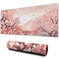 thumbnail image 1 of Floral Computer Mouse Mat,Japanese Cherry Blossom Sakura Tree Branch Soft Pastel Watercolor Mouse Pad with Rectangle Non-Slip Rubber Mousepad Large, Office Mouse Pad for Women Men Kid 31.5x11.8in, 1 of 7