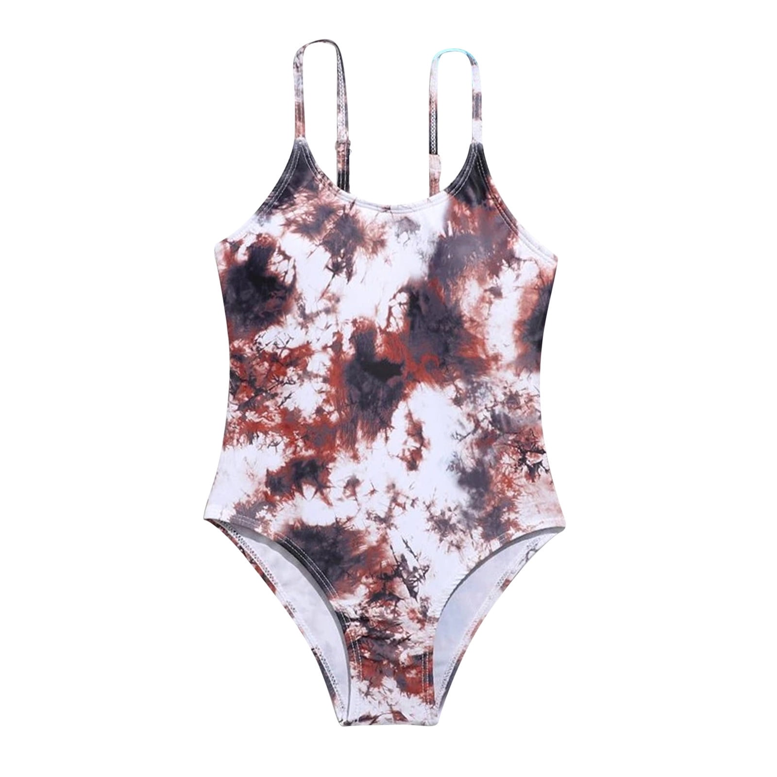 Floral Conjoined Girls Cute Swimsuit Crisscross Summer Gradient