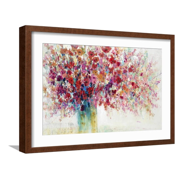 Art.com Floral Container Giclee Print by Tim O'toole, Brown Frame Wall Art, 23" x 17"