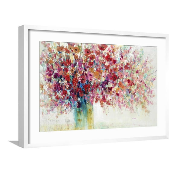 Art.com Floral Container Giclee Print by Tim O'toole, White Frame Wall Art, 29" x 21"
