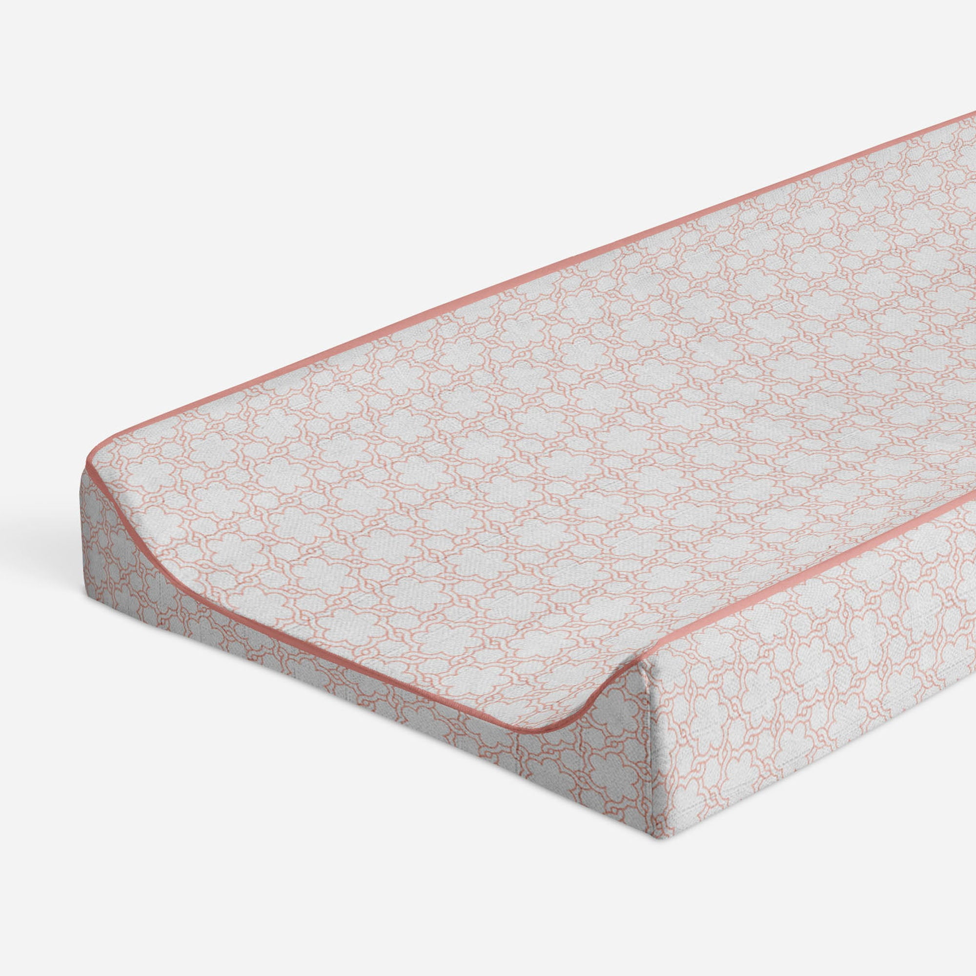 Floral Coral Quilted Muslin Changing Pad Cover