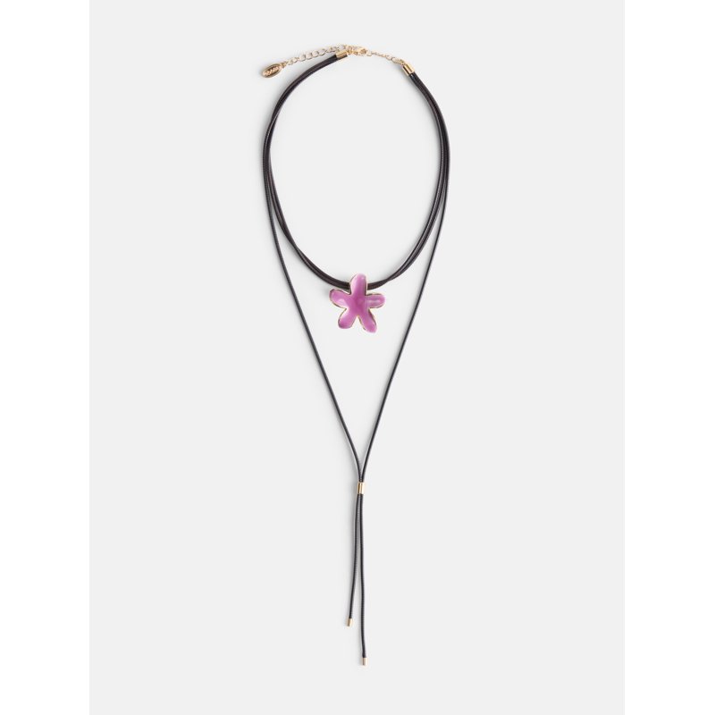 Women's Gold Tone Floral Lariat Cord Necklace