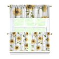 thumbnail image 1 of Floral Cottage Curtains 24" - 3 Panel Vintage Farmhouse Set with Boho Botanicals, Rustic Rod Pocket Window Treatment, 1 of 6