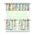 thumbnail image 1 of Floral Cottage Curtains 24" - 3 Panel Vintage Farmhouse Set with Boho Botanicals, Rustic Rod Pocket Window Treatment, 1 of 1