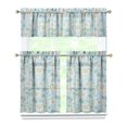 thumbnail image 1 of Floral Cottage Curtains 36 Inch Short - 3 Panel Vintage Farmhouse Set with Bohemian Botanicals, Rod Pocket Window Treatment for Country Kitchen Decor, 1 of 6
