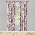thumbnail image 1 of Floral Cottagecore Window Curtains, Blooming Lilac and Rose Branches with Leaves Greenery, Lightweight Decor 2-Panel Set with Rod Pocket, Pair of - 28"x84", Seafoam Lilac and Raspberry, by Ambesonne, 1 of 3
