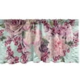 thumbnail image 1 of Floral Cottagecore Window Valance, Blooming Lilac and Rose Branches with Leaves Greenery, Curtain Valance for Kitchen Bedroom with Rod Pocket, 54" X 18", Seafoam Lilac and Raspberry, by Ambesonne, 1 of 2