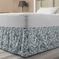thumbnail image 1 of Floral Country Bed Skirt, Sketchy Illustration of Hand Drawn Like Wild Flower Branches Blossoms, Elastic Bedskirt Dust Ruffle Wrap Around for Bedding Decor, 4 Sizes, Purpleblue White, by Ambesonne, 1 of 2